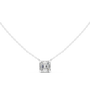 Gold necklace with a Asscher-cut diamond pendant on a white background