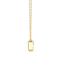 Gold necklace with a pendant on a white background
