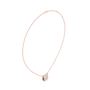 Gold necklace with a diamond pendant on a white background