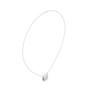 Gold necklace with a diamond pendant on a white background