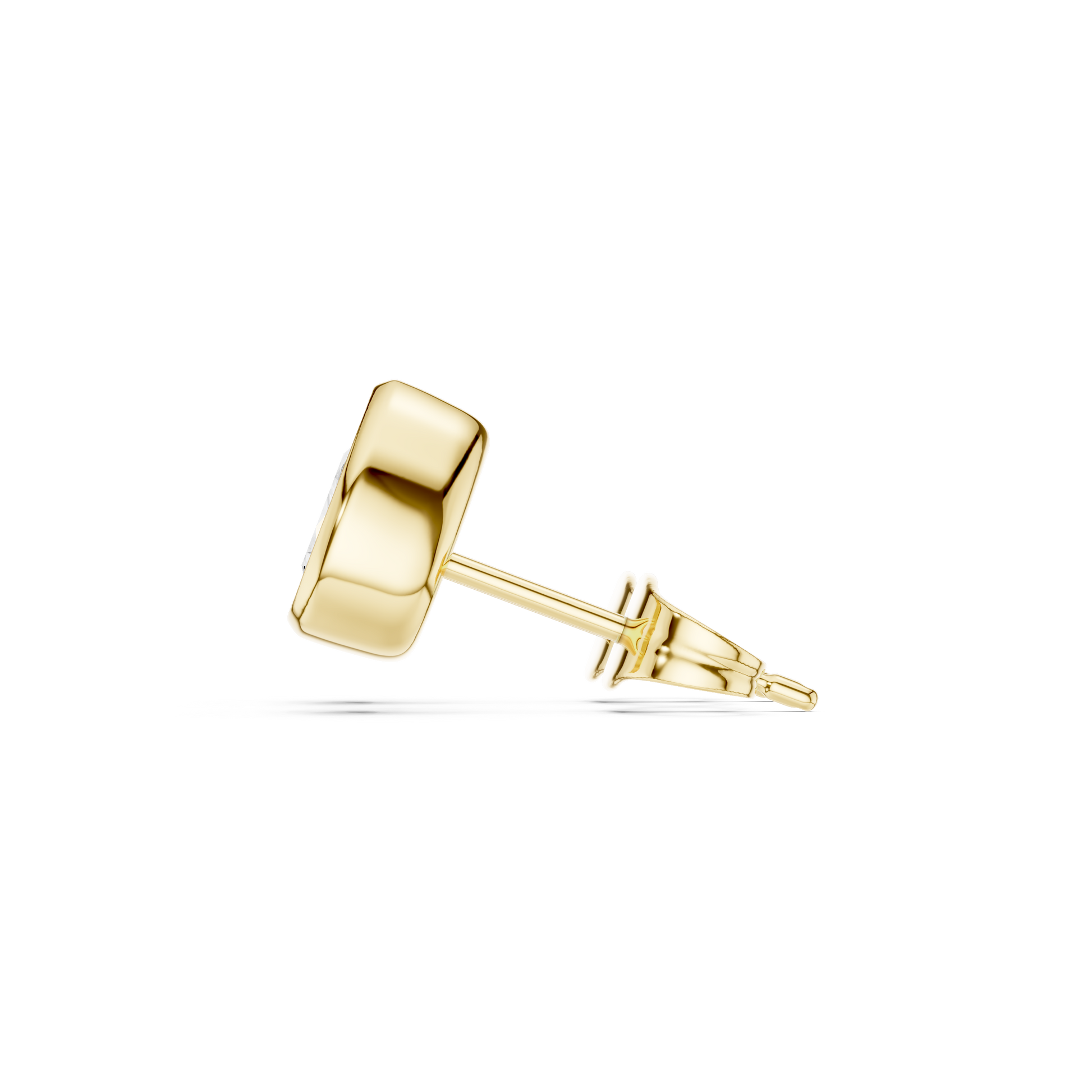 Bezel Pear Diamond Stud Earrings