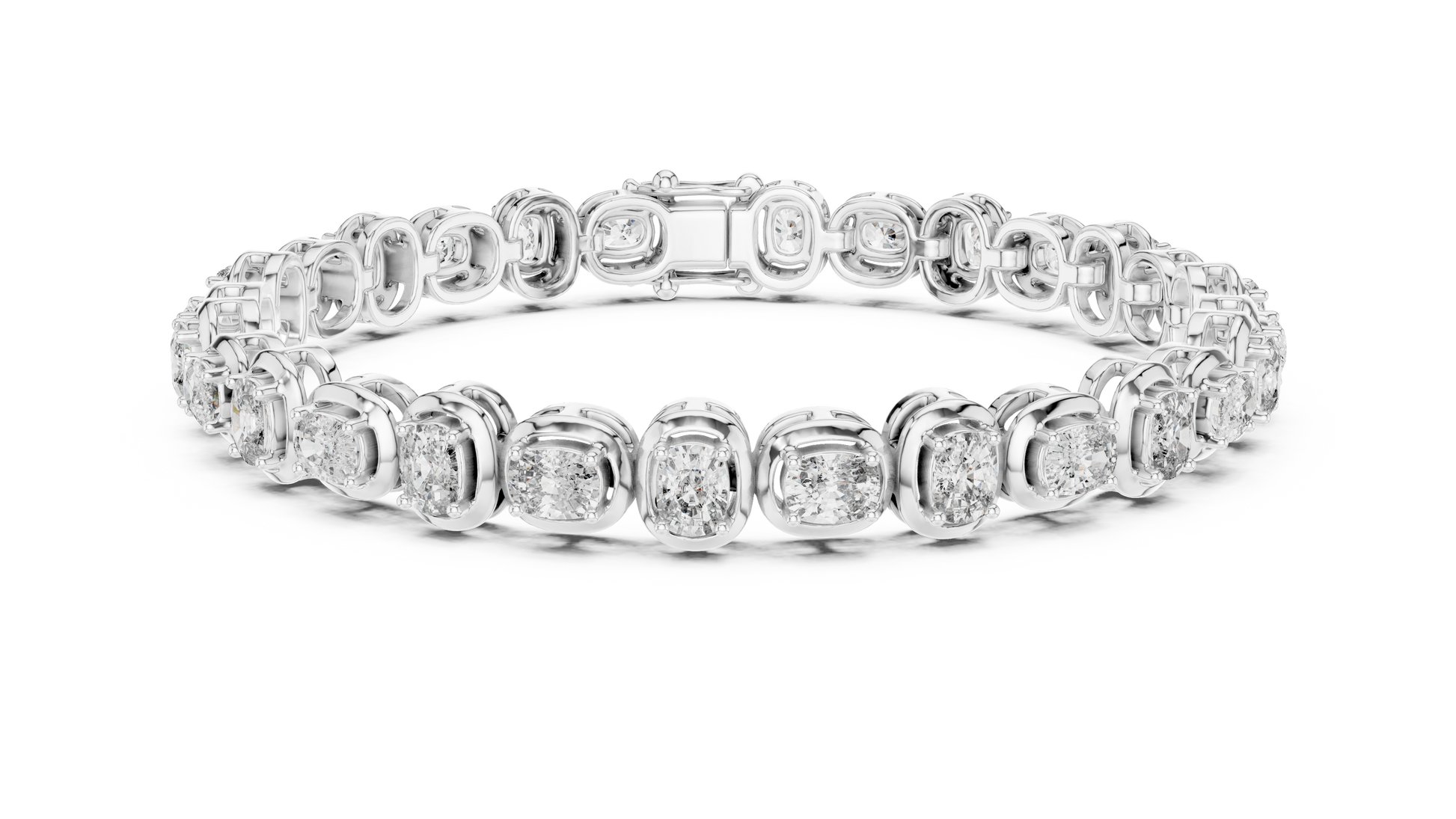 Gold bracelet with diamond accents on a white background