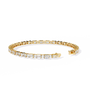 Gold bracelet with diamonds on a white background