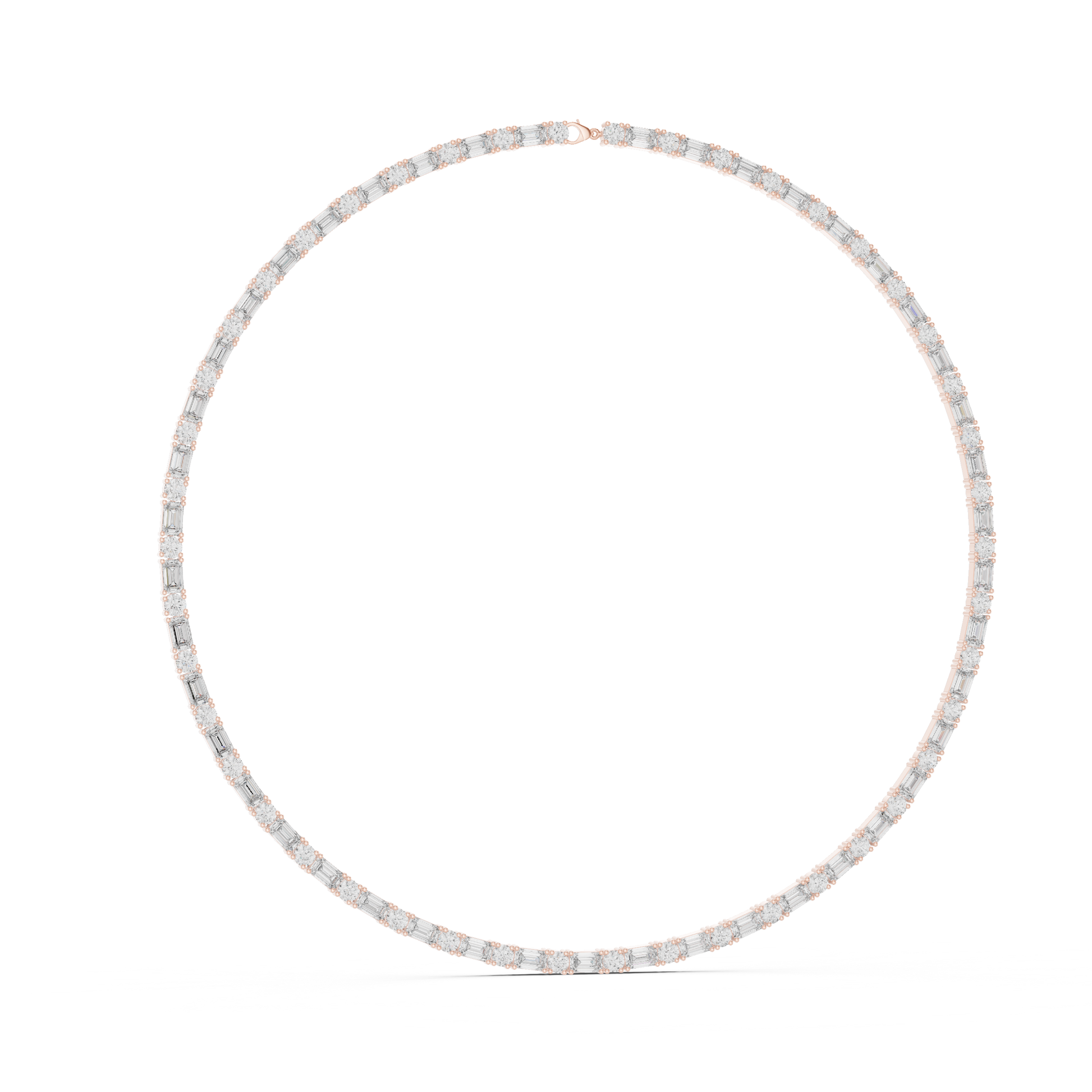 Diamond necklace on a white background