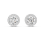 Pair of diamond stud earrings on a white background