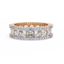 eternity band features a central line of sharp Princess-cut diamonds secured within a diamond-encrusted channel