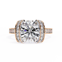 magnificent Round Brilliant diamond cradled within a spectacular "Bow-Style" halo