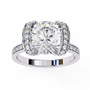 magnificent Round Brilliant diamond cradled within a spectacular "Bow-Style" halo