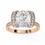 magnificent Round Brilliant diamond cradled within a spectacular "Bow-Style" halo