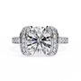 magnificent Round Brilliant diamond cradled within a spectacular "Bow-Style" halo