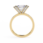 magnificent Round Brilliant diamond cradled within a spectacular "Bow-Style" halo