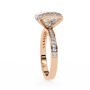 magnificent Round Brilliant diamond cradled within a spectacular "Bow-Style" halo