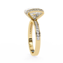 magnificent Round Brilliant diamond cradled within a spectacular "Bow-Style" halo