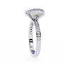 magnificent Round Brilliant diamond cradled within a spectacular "Bow-Style" halo