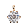 Rose gold pendant with a large diamond on a white background
