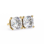 Pair of diamond stud earrings on a white background