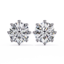 Pair of diamond stud earrings on a white background