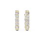 Gold hoop earrings with diamonds on a white background