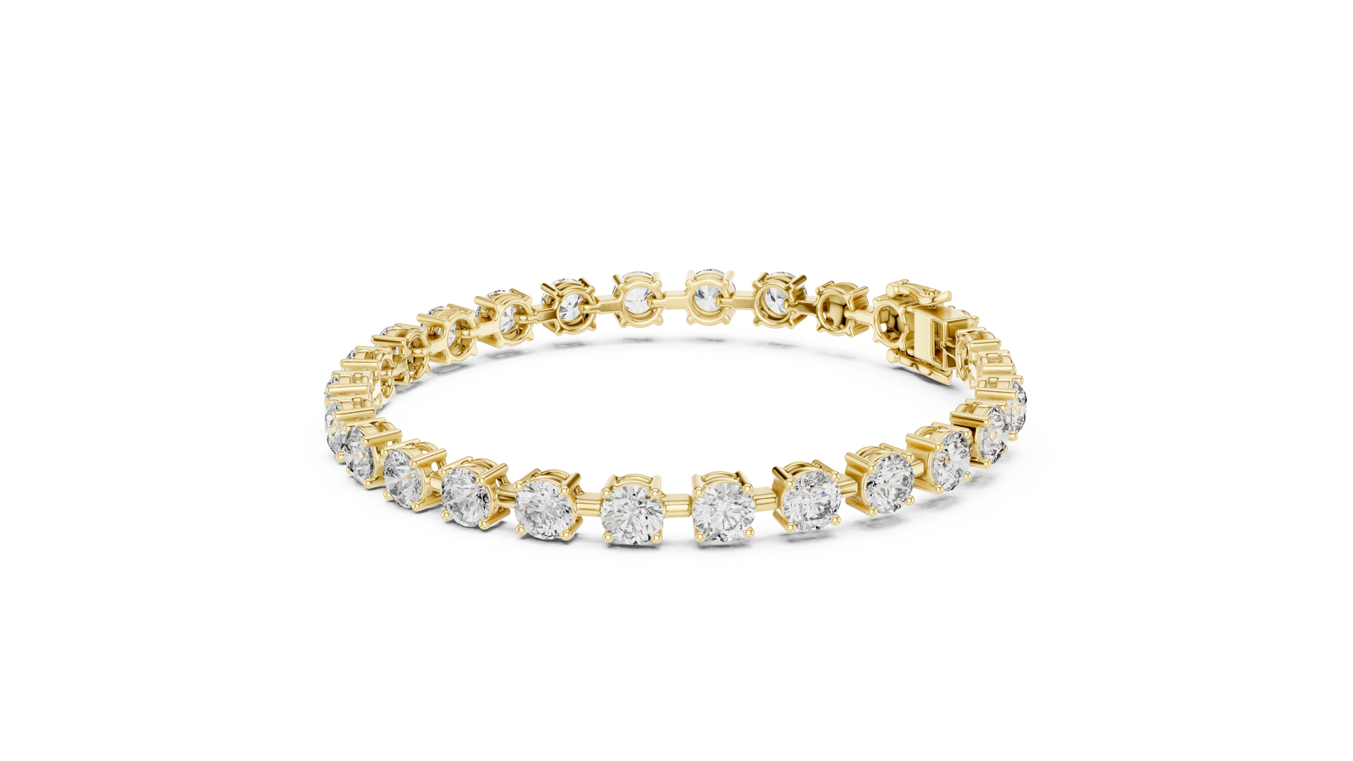 Gold bracelet with diamond accents on a white background