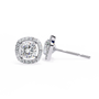 Diamond stud earrings on a white background