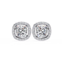 Pair of diamond stud earrings on a white background