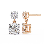 Pair of diamond earrings on a white background