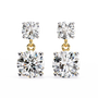 Pair of diamond earrings on a white background