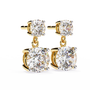 Pair of diamond earrings on a white background