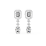 Pair of diamond earrings on a white background
