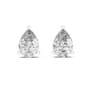 Pair of pear-shaped diamond earrings on a white background
