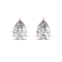 Pair of pear-shaped diamond earrings on a white background
