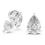 Diamond earrings on a white background