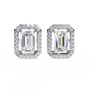 Pair of diamond earrings on a white background
