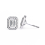 Diamond stud earrings on a white background