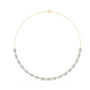 Gold necklace with diamonds on a white background