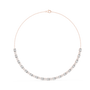 Gold necklace with diamonds on a white background