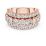 half-eternity band features a substantial line of Round Brilliant Diamonds