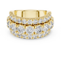 half-eternity band features a substantial line of Round Brilliant Diamonds