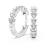 Diamond hoop earrings on a white background