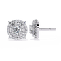 Pair of diamond earrings on a white background