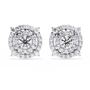 Pair of diamond earrings on a white background