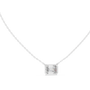 Diamond necklace with emerald-cut diamond on a white background