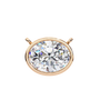 Gold pendant with a large diamond on a white background