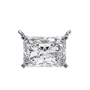 Radiant-cut diamond set horizontally in a secure 18K Gold bezel