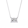 Radiant-cut diamond set horizontally in a secure 18K Gold bezel