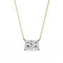Radiant-cut diamond set horizontally in a secure 18K Gold bezel