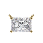 Radiant-cut diamond set horizontally in a secure 18K Gold bezel