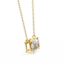 Radiant-cut diamond set horizontally in a secure 18K Gold bezel