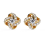 Pair of gold and diamond earrings on a white background