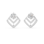 Pair of diamond earrings on a white background